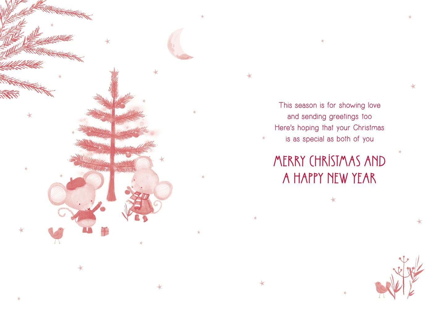 Little Mice Daughter & Son-in-law Christmas Card