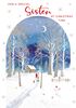Moonlit Walk Sister Christmas Card