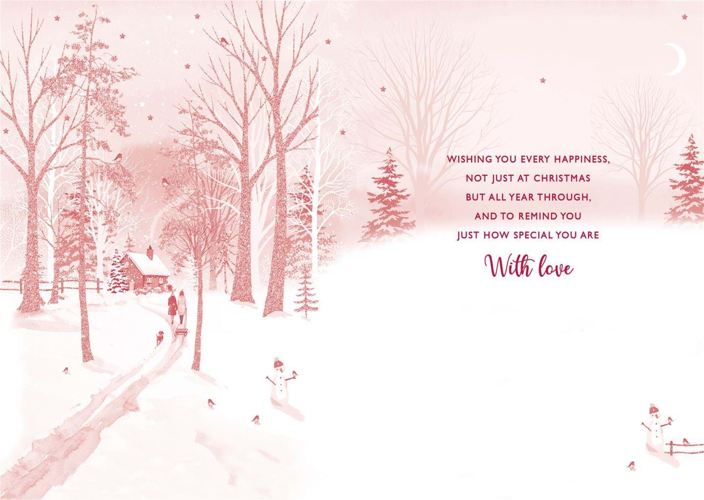 Moonlit Walk Sister Christmas Card