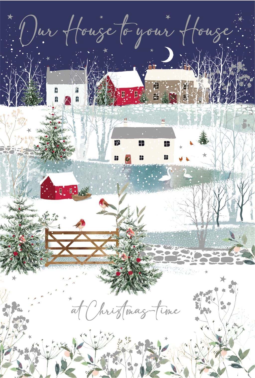 Snowy Village Our House To Yours Christmas Card