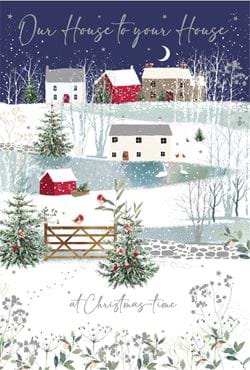 Snowy Village Our House To Yours Christmas Card