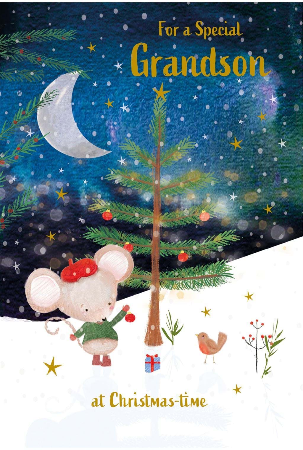Mouse Special Grandson Christmas Card