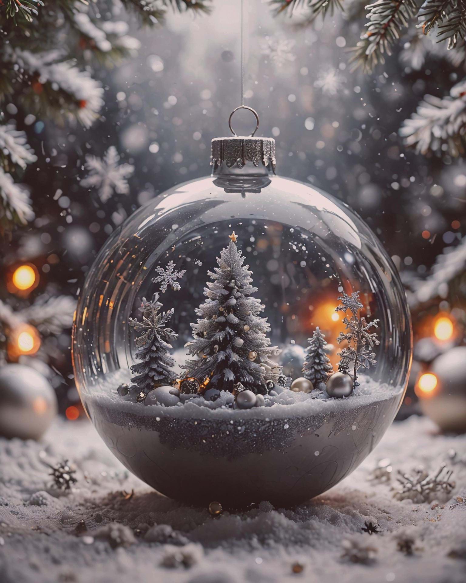 Enchanted Winter Bauble - Personalised Christmas Card