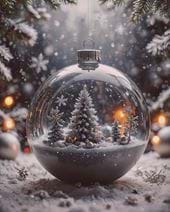 Enchanted Winter Bauble - Personalised Christmas Card