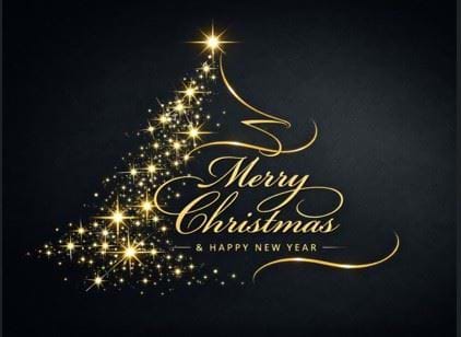 Golden Tree - Personalised Christmas Card