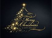 Golden Tree - Personalised Christmas Card