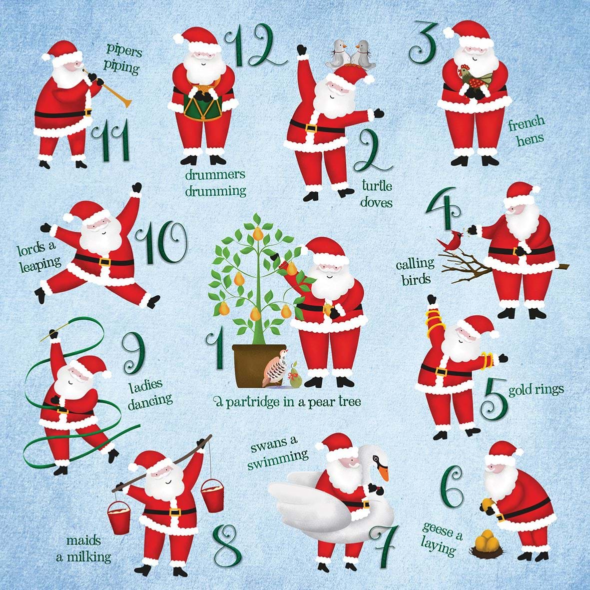 Santa 12 Days - Personalised Christmas Card