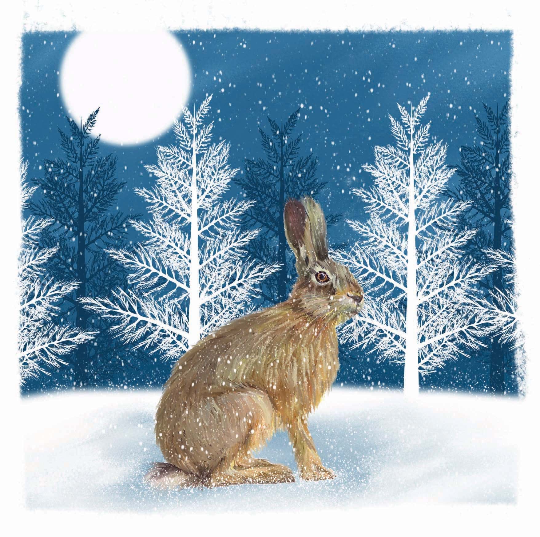 Christmas Hare - Personalised Christmas Card