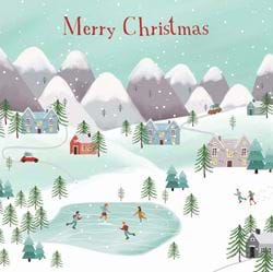 Ice Skating Scene - Personalised Christmas Card