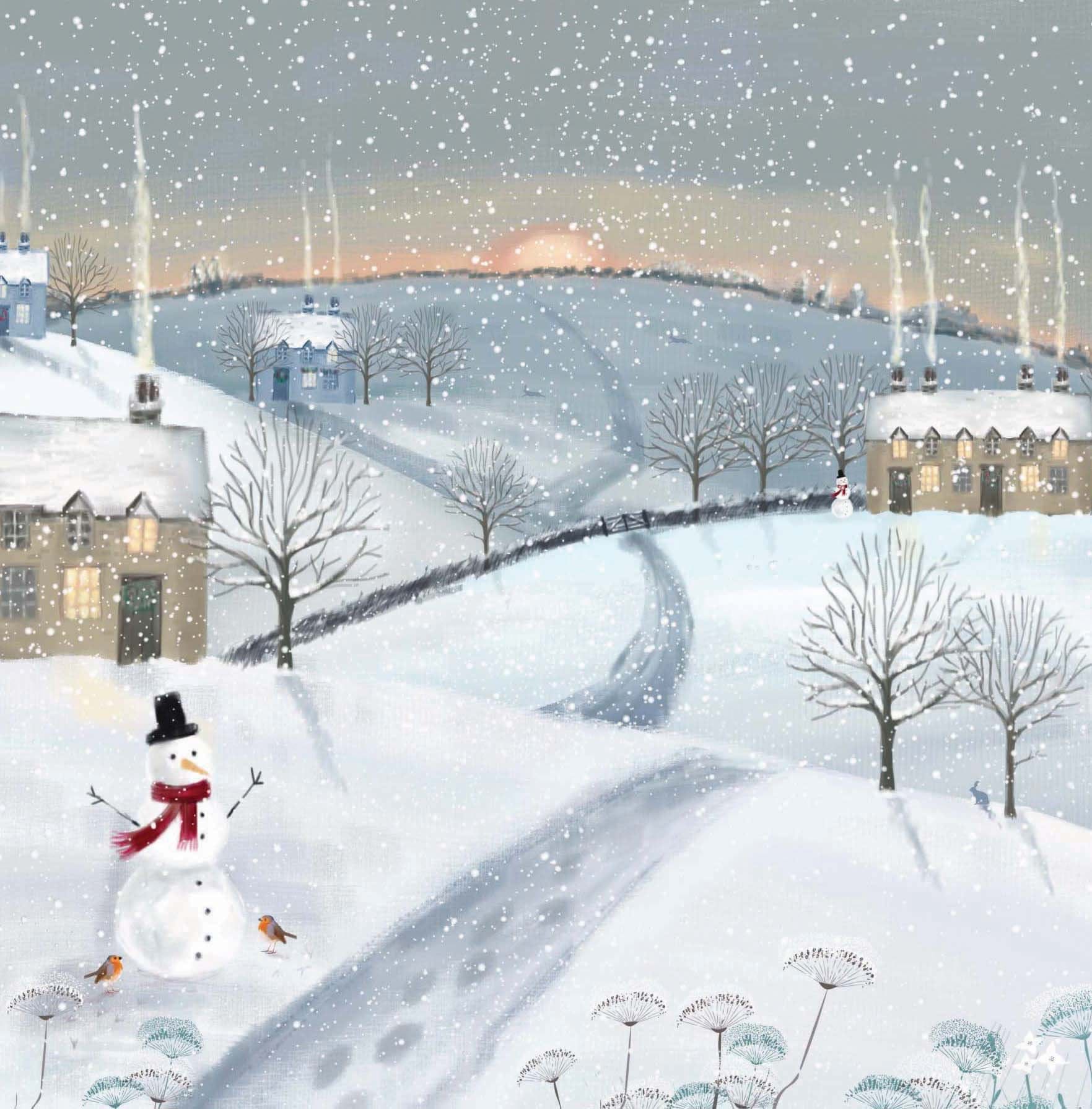 Winter Sunset - Personalised Christmas Card