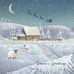 Countryside Sheep - Personalised Christmas Card