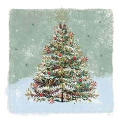 Sparkly Evergreen Tree - Personalised Christmas Card