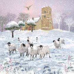 Flock To The Church - Personalised Christmas Card