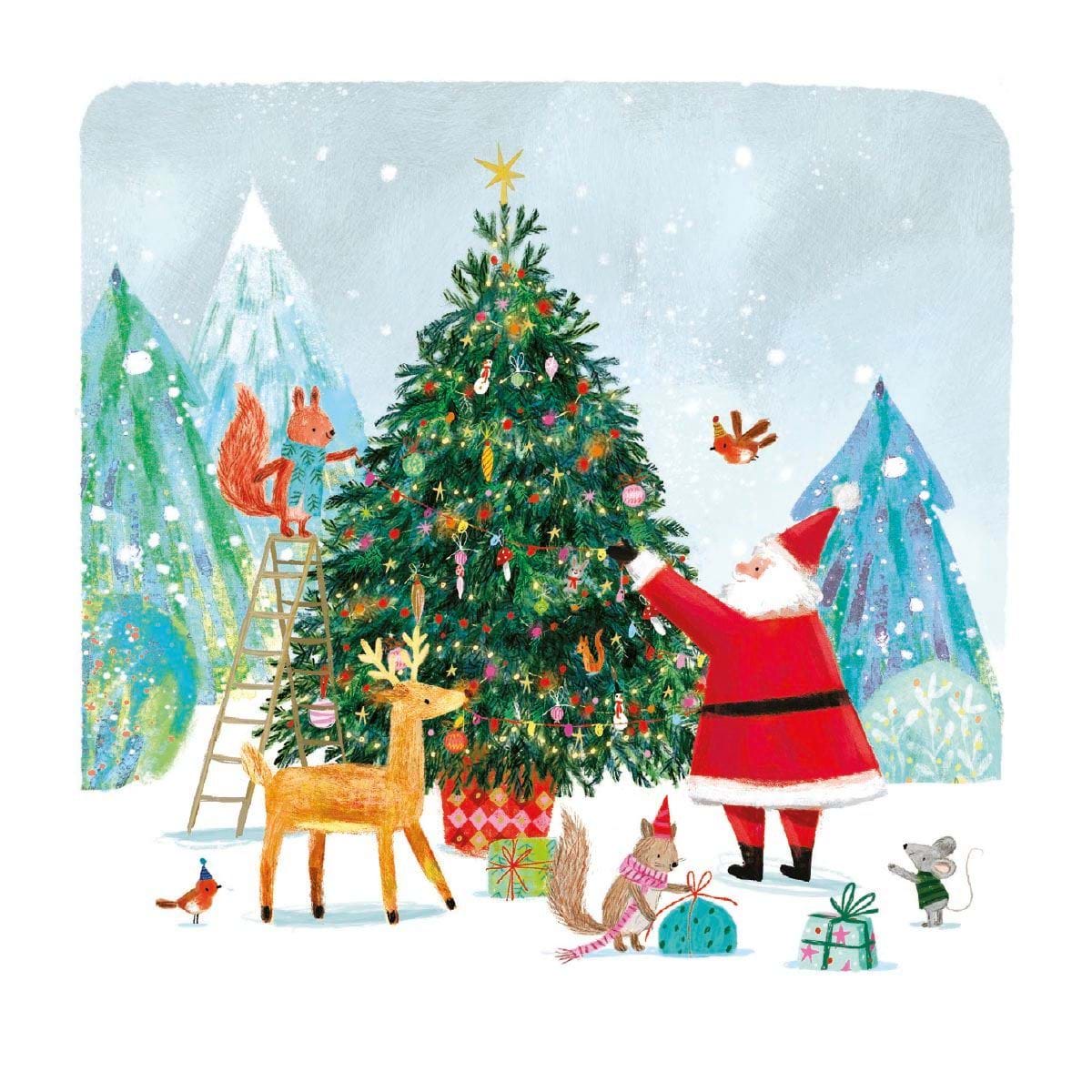 Santa's Tree Christmas Cards - Pack of 8