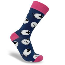 Navy and Pink Sheep Socks