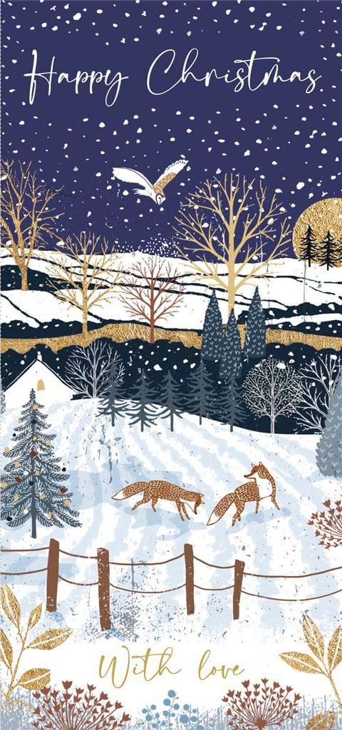 Foxes In Snow Christmas Money Wallet
