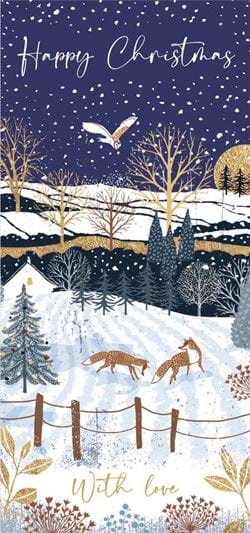 Foxes In Snow Christmas Money Wallet