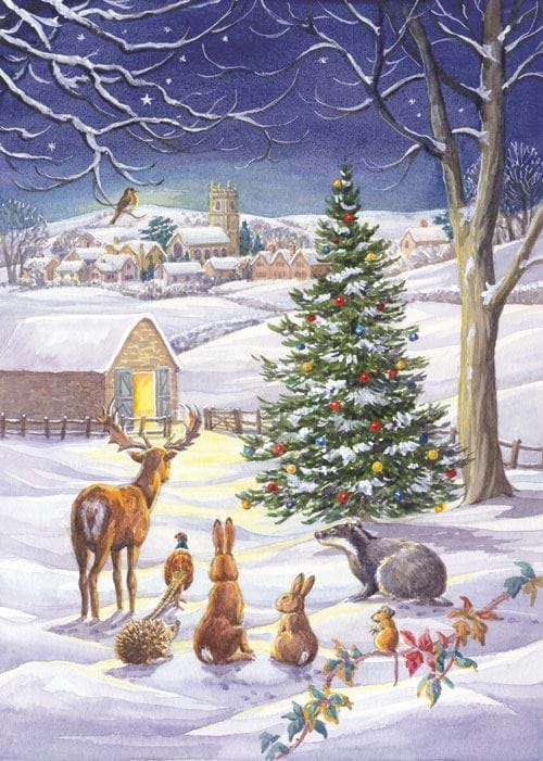 Woodland Scene - Personalised Christmas Card