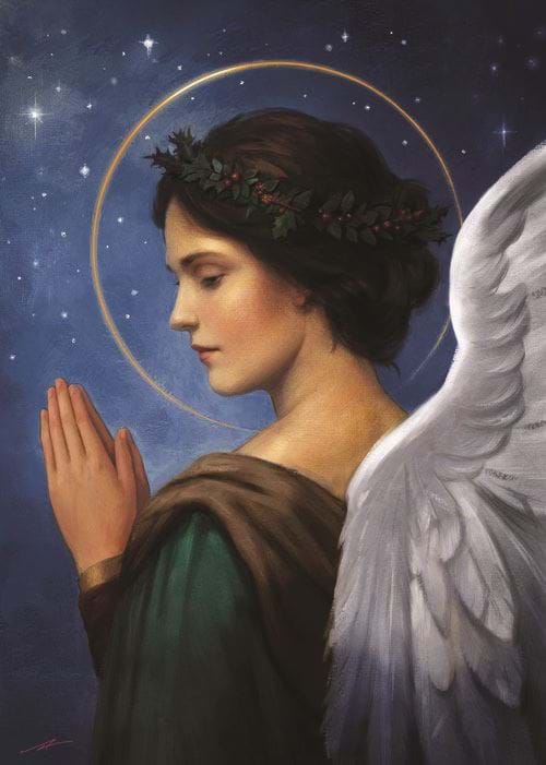 Angel in Prayer - Personalised Christmas Card
