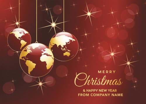 Baubles of the World - Front  Personalised Christmas Card