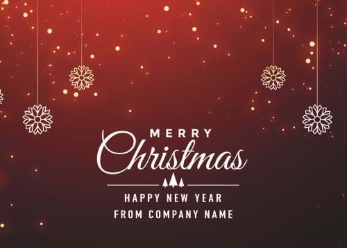 Contemporary Christmas Wishes - Front Personalised Christmas Card