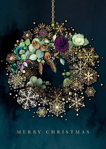Evergreen Wreath - Personalised Christmas Card