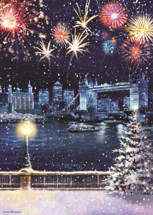 Fireworks over Tower Bridge - Personalised Christmas Card