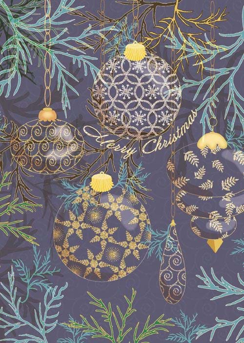 Glittering Ornaments - Personalised Christmas Card