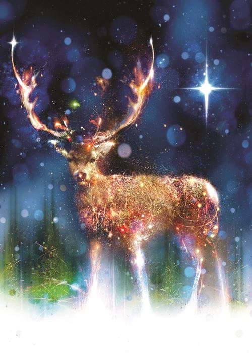 Illuminating Stag - Personalised Christmas Card
