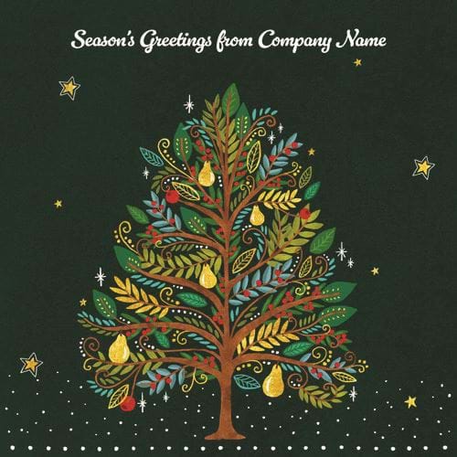 Pear Tree - Front Personalised Christmas Card