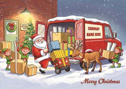 Santa's Little Helpers - Front Personalised Christmas Card