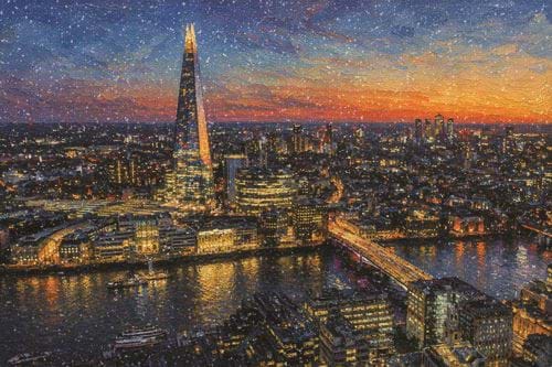 The Shard at Night - Personalised Christmas Card
