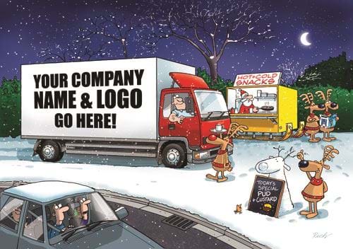 Truck Stop - Front Personalised Christmas Card