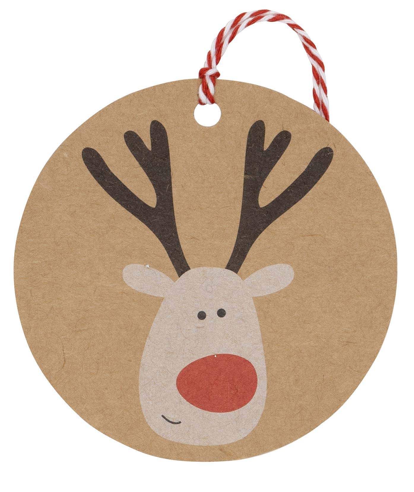 Reindeer Christmas Gift Tags - 6 Tags
