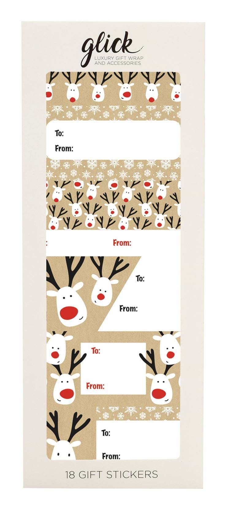 Reindeer Christmas Gift Tag Stickers