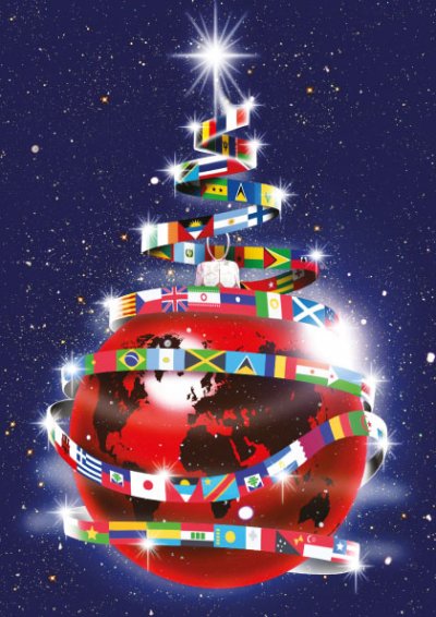 Flags of the World Personalised Christmas Card