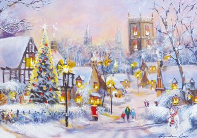 Winter Village Personalised Christmas Card