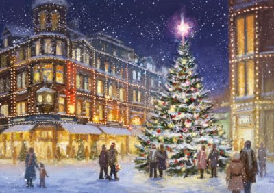 Shopping at Christmas Personalised Christmas Card