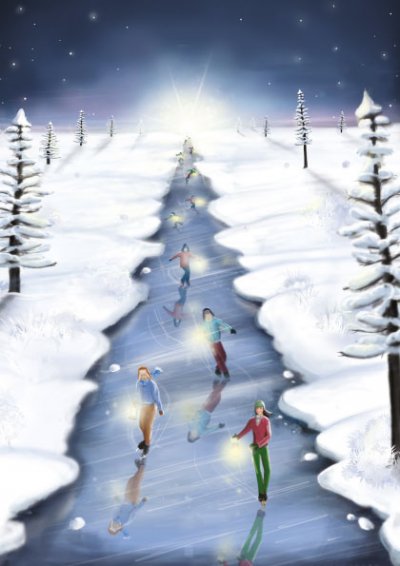 Christmas Skaters Personalised Christmas Card