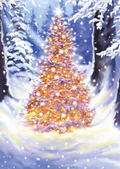 Golden Glow Personalised Christmas Card