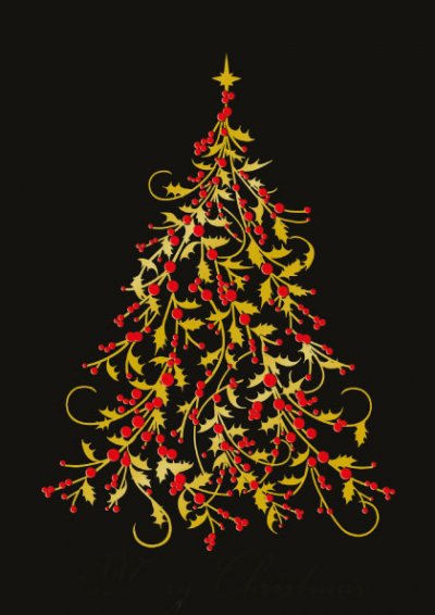 Holly Tree Personalised Christmas Card