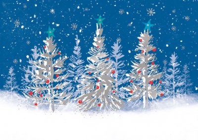 Silver Trees Personalised Christmas Card