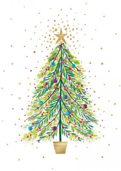 Splash of Gold Personalised Christmas Card