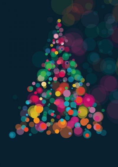 Colourful Tree Personalised Christmas Card