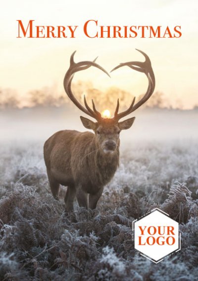 Frosty Stag Personalised Christmas Card
