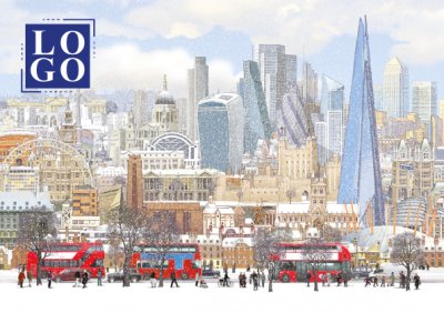 London Skyline Personalised Christmas Card