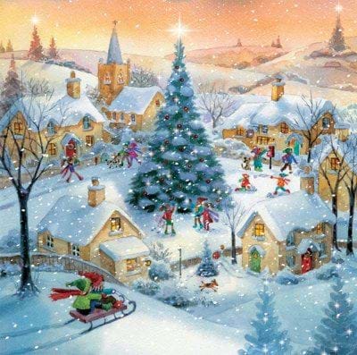 Christmas Village - Personalised Christmas Card