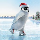 Skating Penguin - Personalised Christmas Card