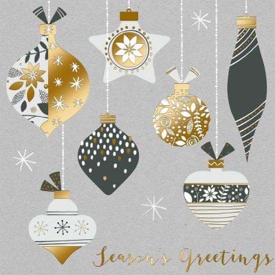 Festive Baubles Personalised Christmas Card