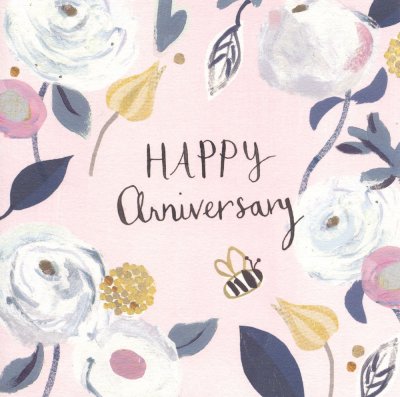 Pink Flora Anniversary Card